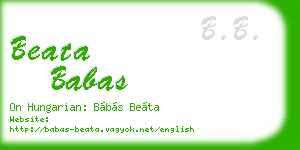 beata babas business card